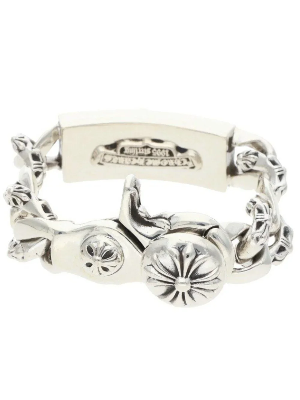 Chrome Hearts Fancy ID Dagger ID Clip Silver Bracelet